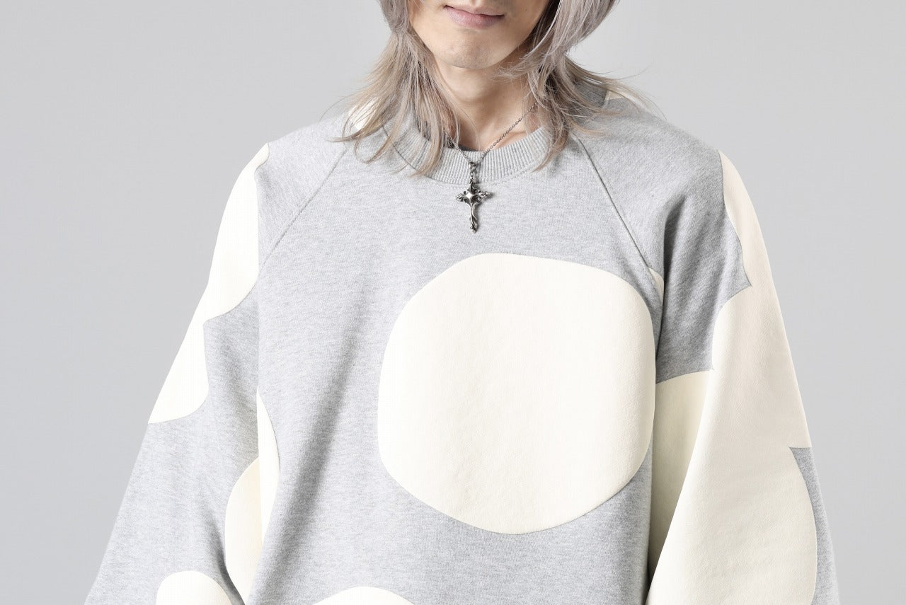 A.F ARTEFACT POLKA PATTERN SWEAT RAGLAN TOPS (HEATHER GREY)