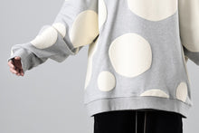 画像をギャラリービューアに読み込む, A.F ARTEFACT POLKA PATTERN SWEAT RAGLAN TOPS (HEATHER GREY)