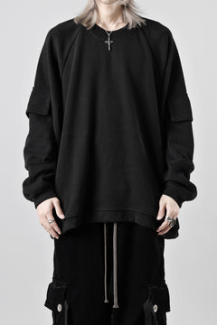 画像をギャラリービューアに読み込む, A.F ARTEFACT FLAP POCKET RAGLAN TOP / COPE KNIT JERSEY (BLACK)