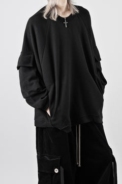 画像をギャラリービューアに読み込む, A.F ARTEFACT FLAP POCKET RAGLAN TOP / COPE KNIT JERSEY (BLACK)