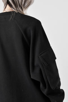 画像をギャラリービューアに読み込む, A.F ARTEFACT FLAP POCKET RAGLAN TOP / COPE KNIT JERSEY (BLACK)