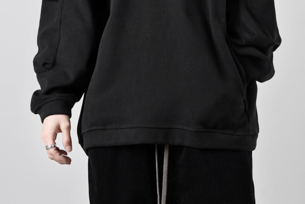 A.F ARTEFACT FLAP POCKET RAGLAN TOP / COPE KNIT JERSEY (BLACK)