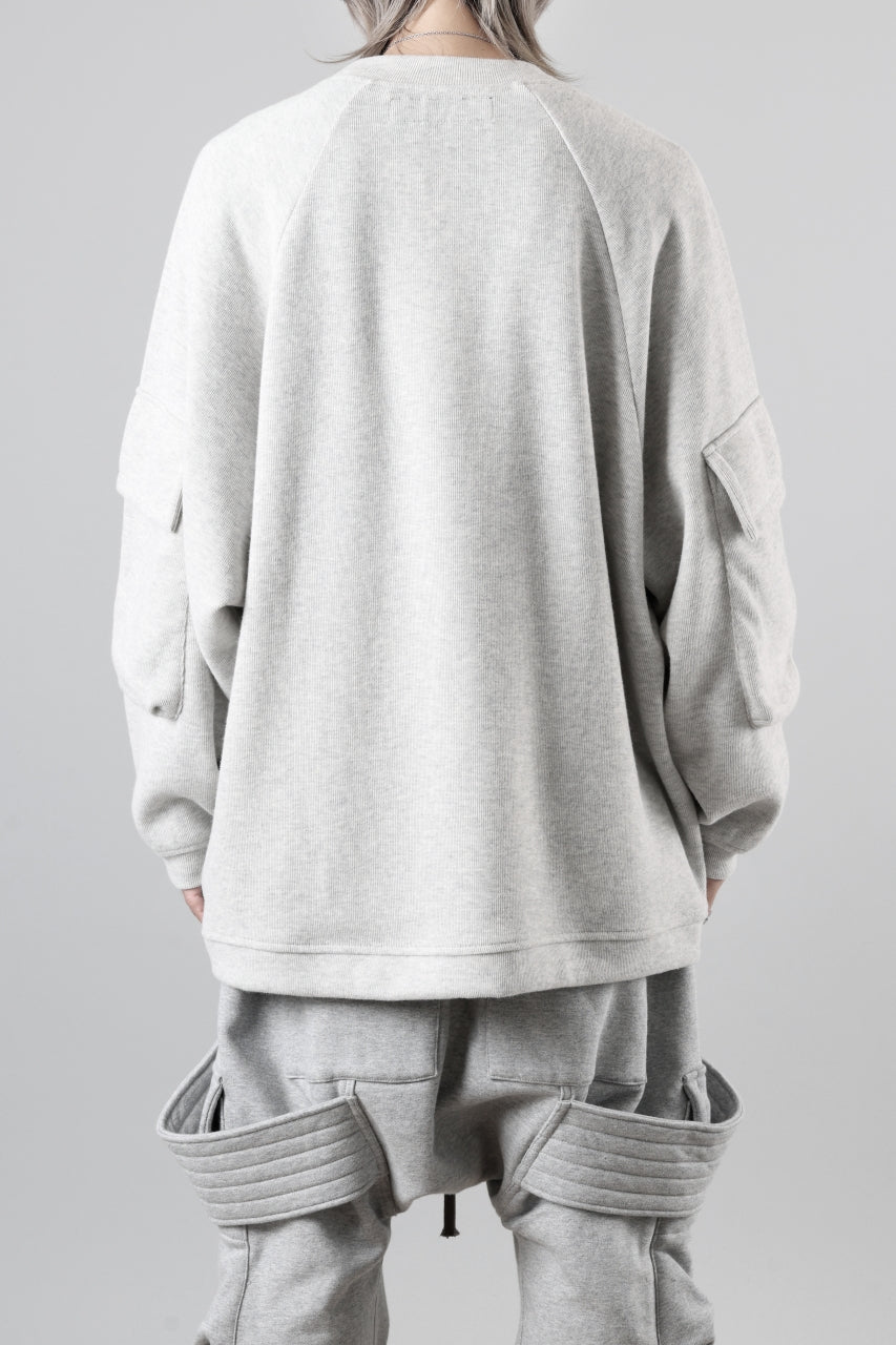 A.F ARTEFACT FLAP POCKET RAGLAN TOP / COPE KNIT JERSEY (LIGHT GREY)