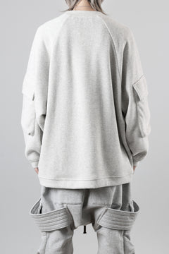 画像をギャラリービューアに読み込む, A.F ARTEFACT FLAP POCKET RAGLAN TOP / COPE KNIT JERSEY (LIGHT GREY)