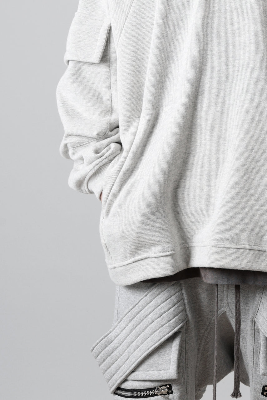 A.F ARTEFACT FLAP POCKET RAGLAN TOP / COPE KNIT JERSEY (LIGHT GREY)