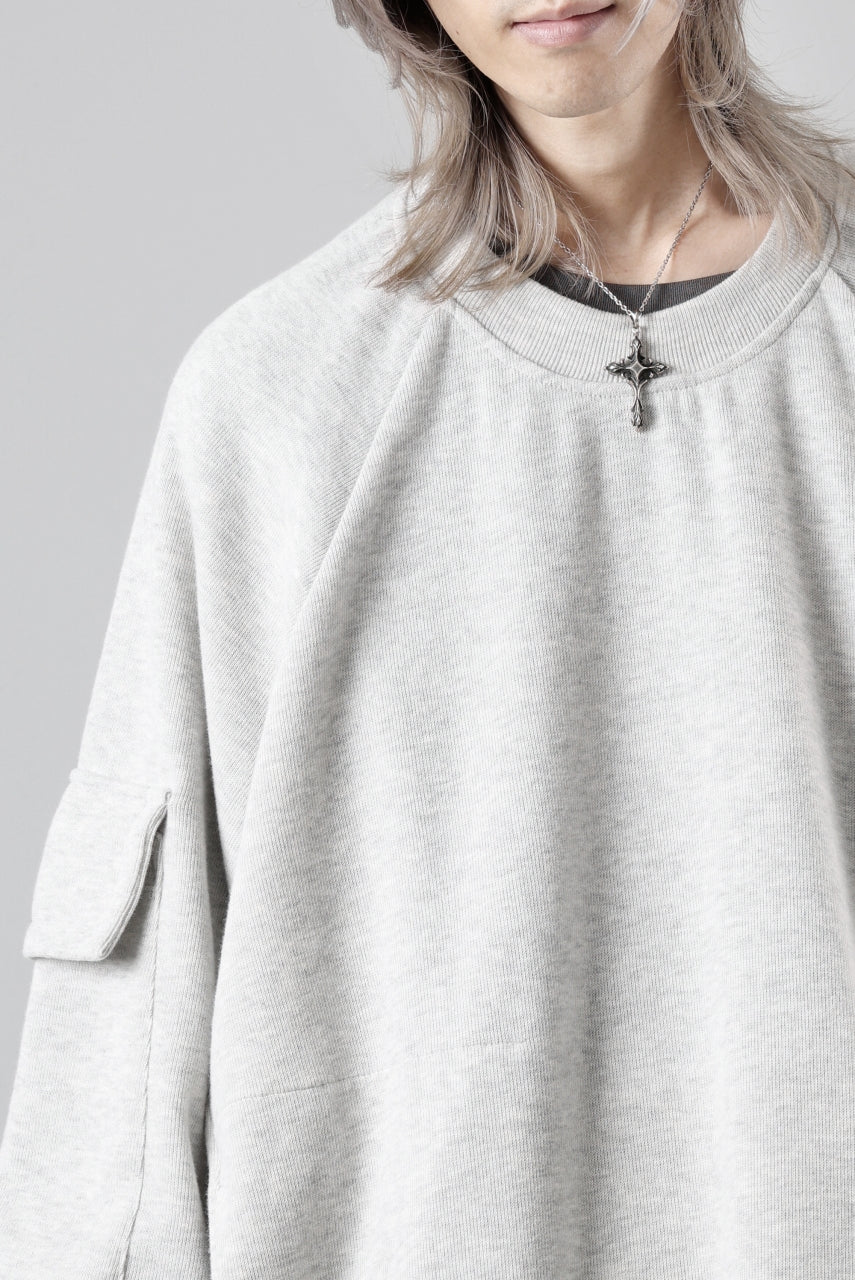 A.F ARTEFACT FLAP POCKET RAGLAN TOP / COPE KNIT JERSEY (LIGHT GREY)