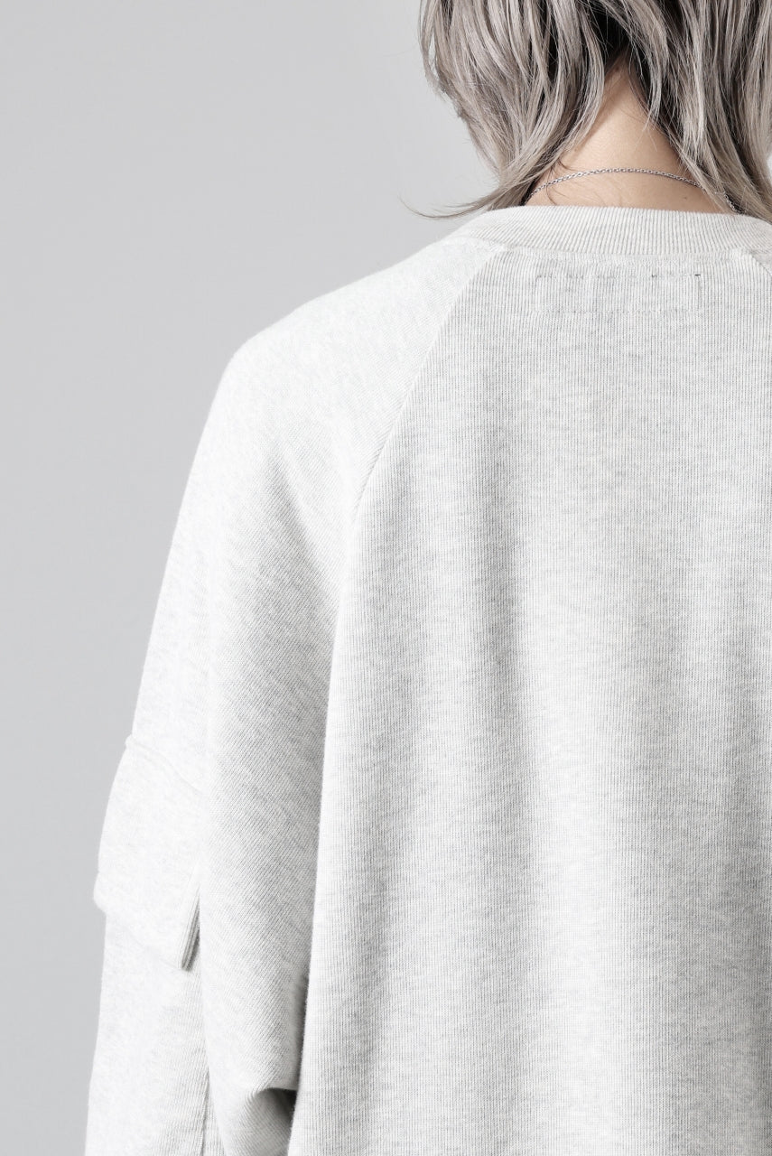 A.F ARTEFACT FLAP POCKET RAGLAN TOP / COPE KNIT JERSEY (LIGHT GREY)