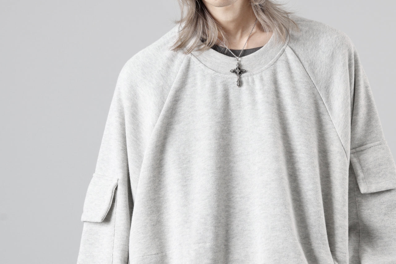 A.F ARTEFACT FLAP POCKET RAGLAN TOP / COPE KNIT JERSEY (LIGHT GREY)