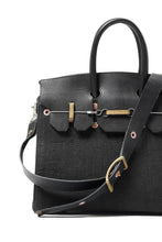 Load image into Gallery viewer, ierib exclusive 2Way Bark Bag 30 / Heavy Linen Canvas + Saddle Leather (BLACK #A)