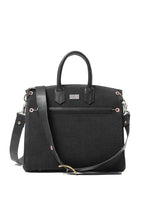 Load image into Gallery viewer, ierib exclusive 2Way Bark Bag 30 / Heavy Linen Canvas + Saddle Leather (BLACK #A)