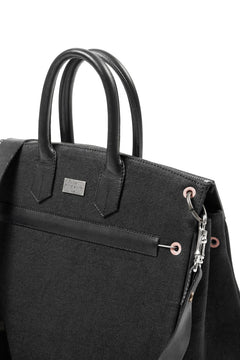 Load image into Gallery viewer, ierib exclusive 2Way Bark Bag 30 / Heavy Linen Canvas + Saddle Leather (BLACK #A)