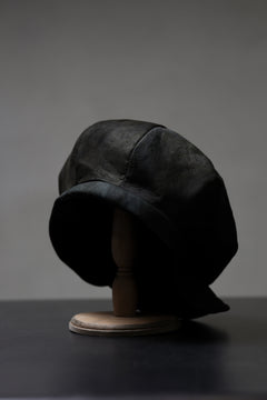 Load image into Gallery viewer, ierib Leather Casquette / Lamb Suede (BLACK)