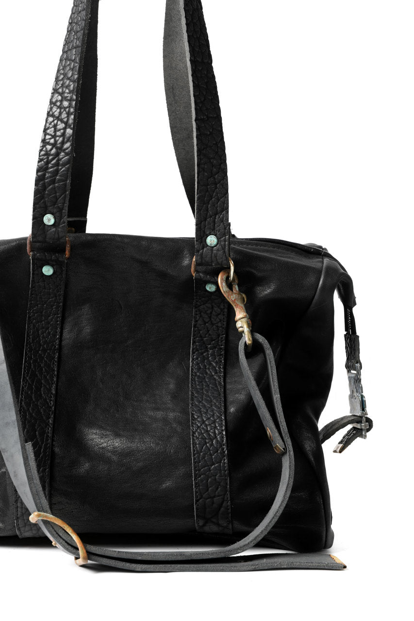 ierib exclusive 2way Doctors Bag Small with Strap Belt / FVT Oiled Horse Leather (BLACK)
