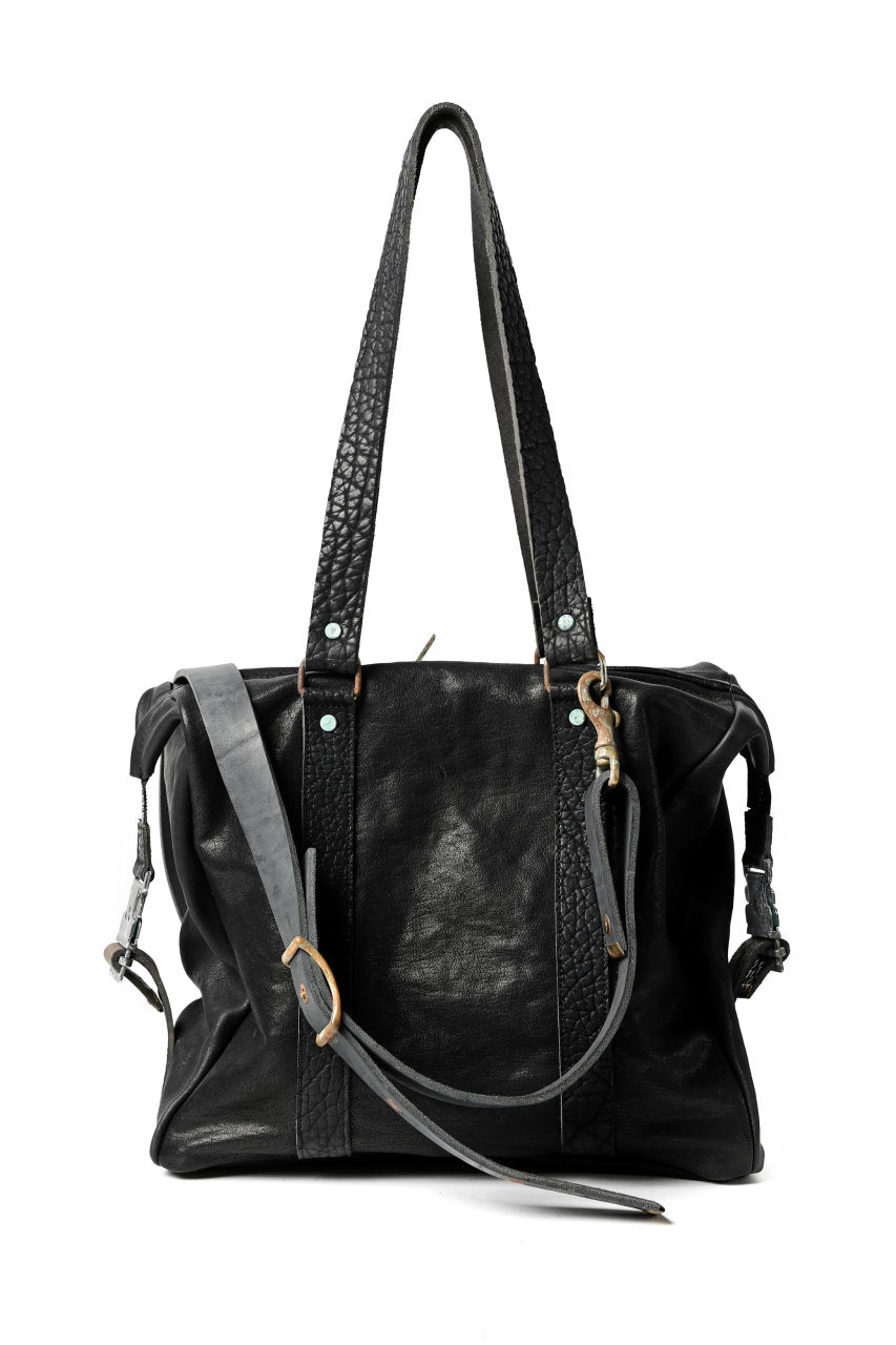 画像をギャラリービューアに読み込む, ierib exclusive 2way Doctors Bag Small with Strap Belt / FVT Oiled Horse Leather (BLACK)