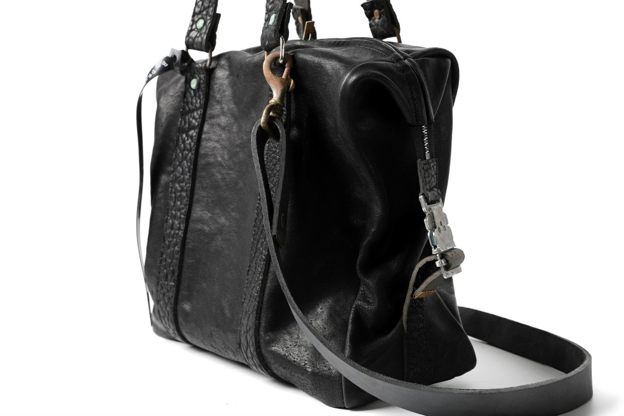 ierib exclusive 2way Doctors Bag Small with Strap Belt / FVT Oiled Horse Leather (BLACK)