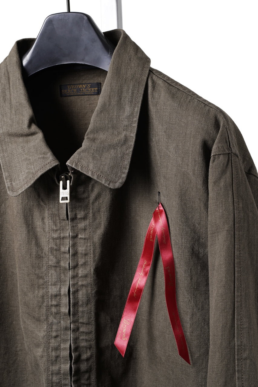 画像をギャラリービューアに読み込む, BROWN'S BEACH DUCK ZIP UP SPORT JACKET (OLIVE)
