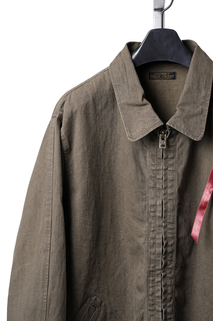 画像をギャラリービューアに読み込む, BROWN'S BEACH DUCK ZIP UP SPORT JACKET (OLIVE)