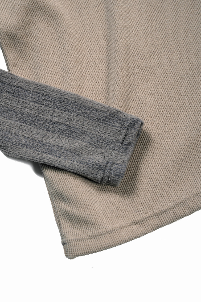 画像をギャラリービューアに読み込む, A.F ARTEFACT LAYERED CREW NECK TOP / WAFFLE KNIT JERSEY (BEIGE)