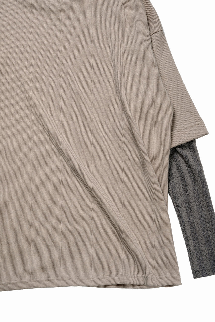 画像をギャラリービューアに読み込む, A.F ARTEFACT LAYERED CREW NECK TOP / WAFFLE KNIT JERSEY (BEIGE)