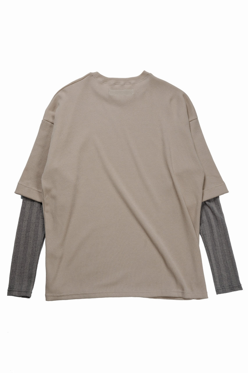 画像をギャラリービューアに読み込む, A.F ARTEFACT LAYERED CREW NECK TOP / WAFFLE KNIT JERSEY (BEIGE)