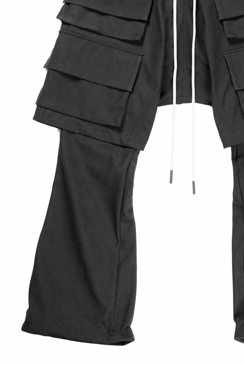 A.F ARTEFACT LAYERED BOOTS CUT PANTS / SYNTHETIC SUEDE LEATHER (BLACK)