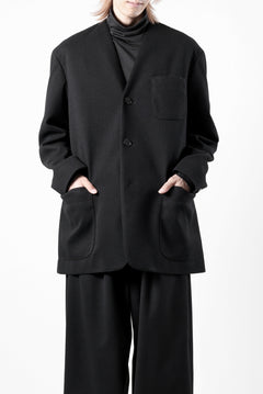 Load image into Gallery viewer, th products Collarless Jacket / active setter tweed knit (black)