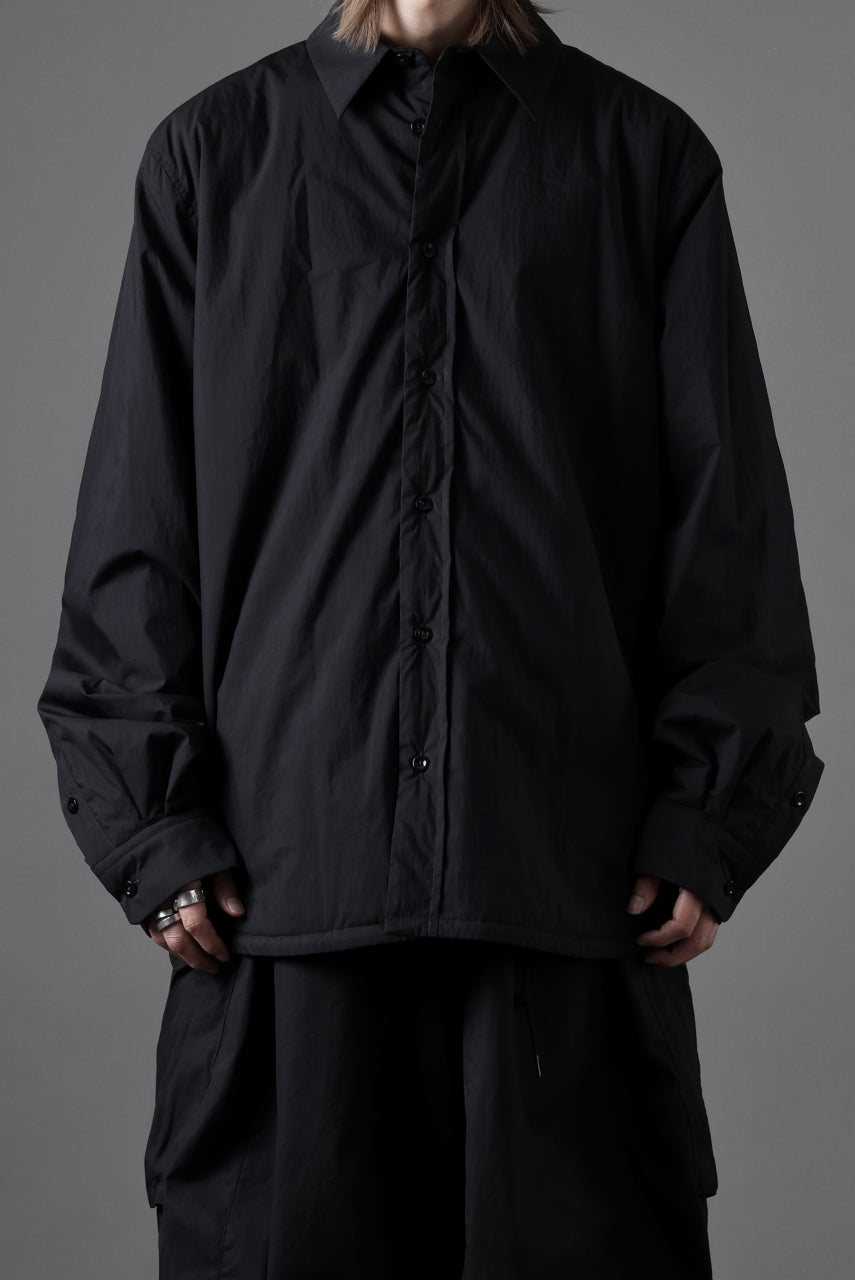 Ten c PADDED SHIRT / PIECE DYED COTTON/NYLON POPLIN (BLACK)