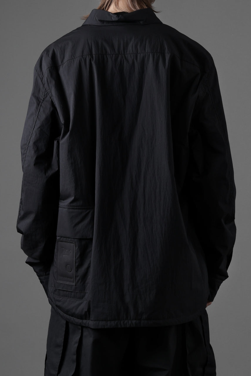 Ten c PADDED SHIRT / PIECE DYED COTTON/NYLON POPLIN (BLACK)