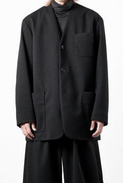 画像をギャラリービューアに読み込む, th products Collarless Jacket / active setter tweed knit (black)