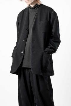 画像をギャラリービューアに読み込む, th products Collarless Jacket / active setter tweed knit (black)