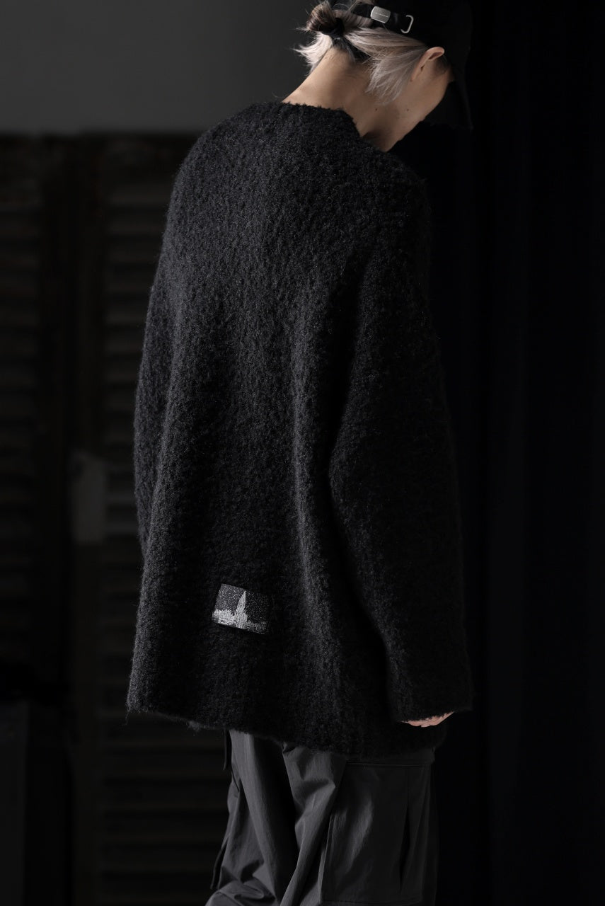 th products Inflated Oversized Crew / 1/4.5 kasuri loop knit (black)