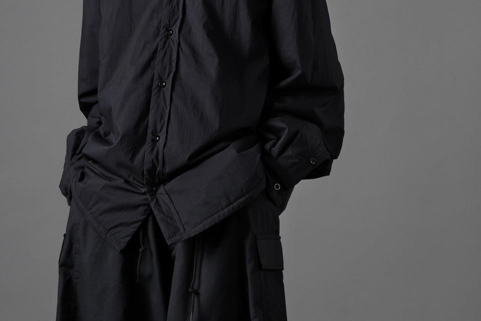 画像をギャラリービューアに読み込む, Ten c PADDED SHIRT / PIECE DYED COTTON/NYLON POPLIN (BLACK)