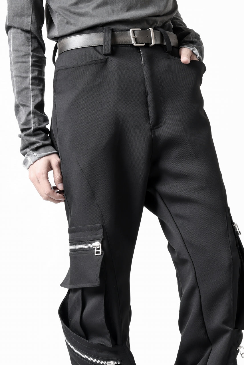 画像をギャラリービューアに読み込む, A.F ARTEFACT CARGO FLARE BAGGY PANTS / LUXE-TWILL (BLACK)