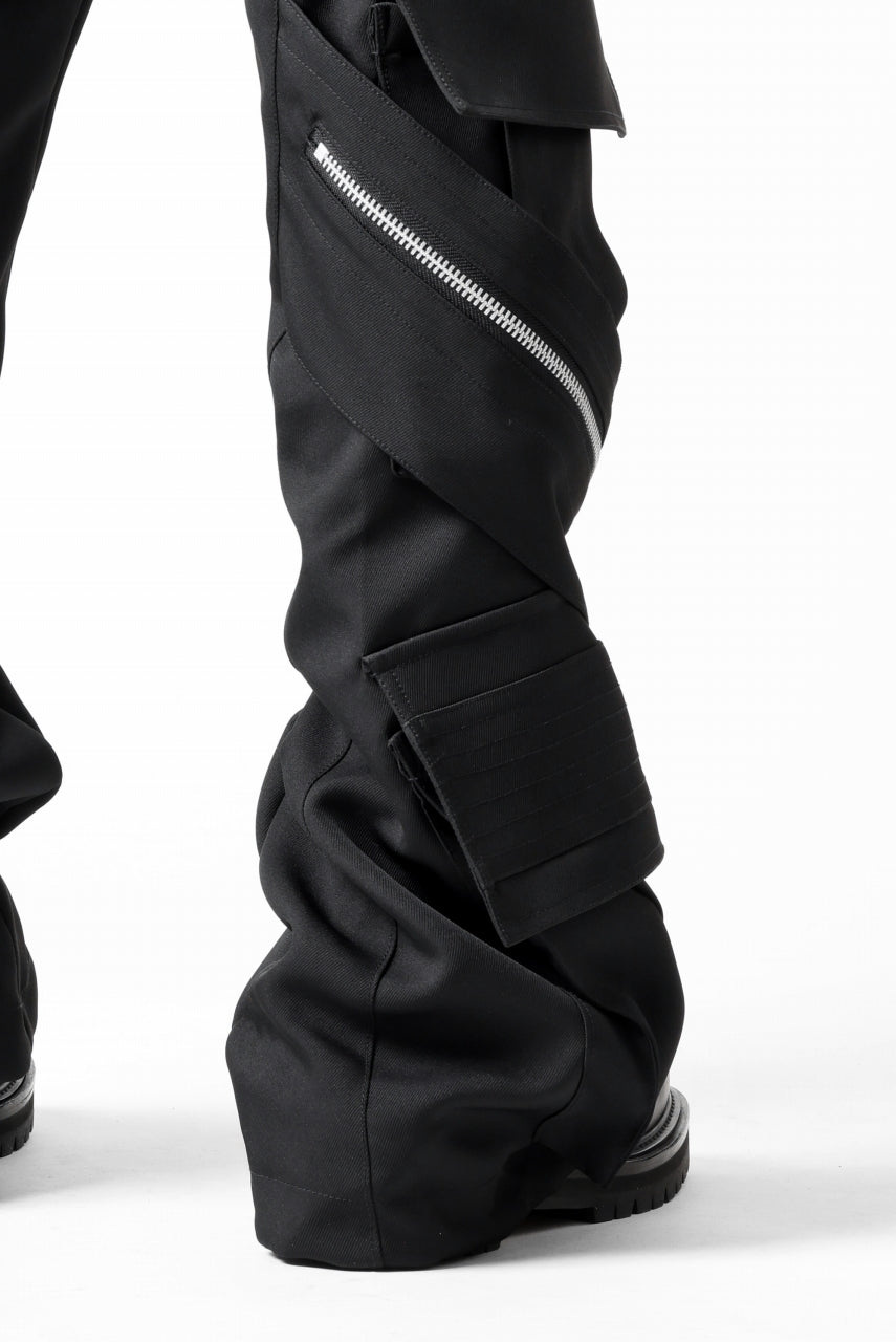 A.F ARTEFACT CARGO FLARE BAGGY PANTS / LUXE-TWILL (BLACK)