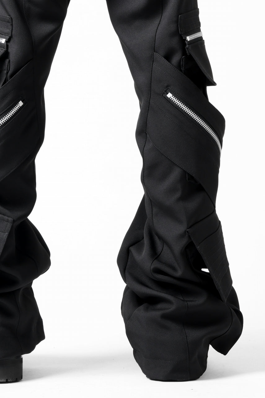 A.F ARTEFACT CARGO FLARE BAGGY PANTS / LUXE-TWILL (BLACK)