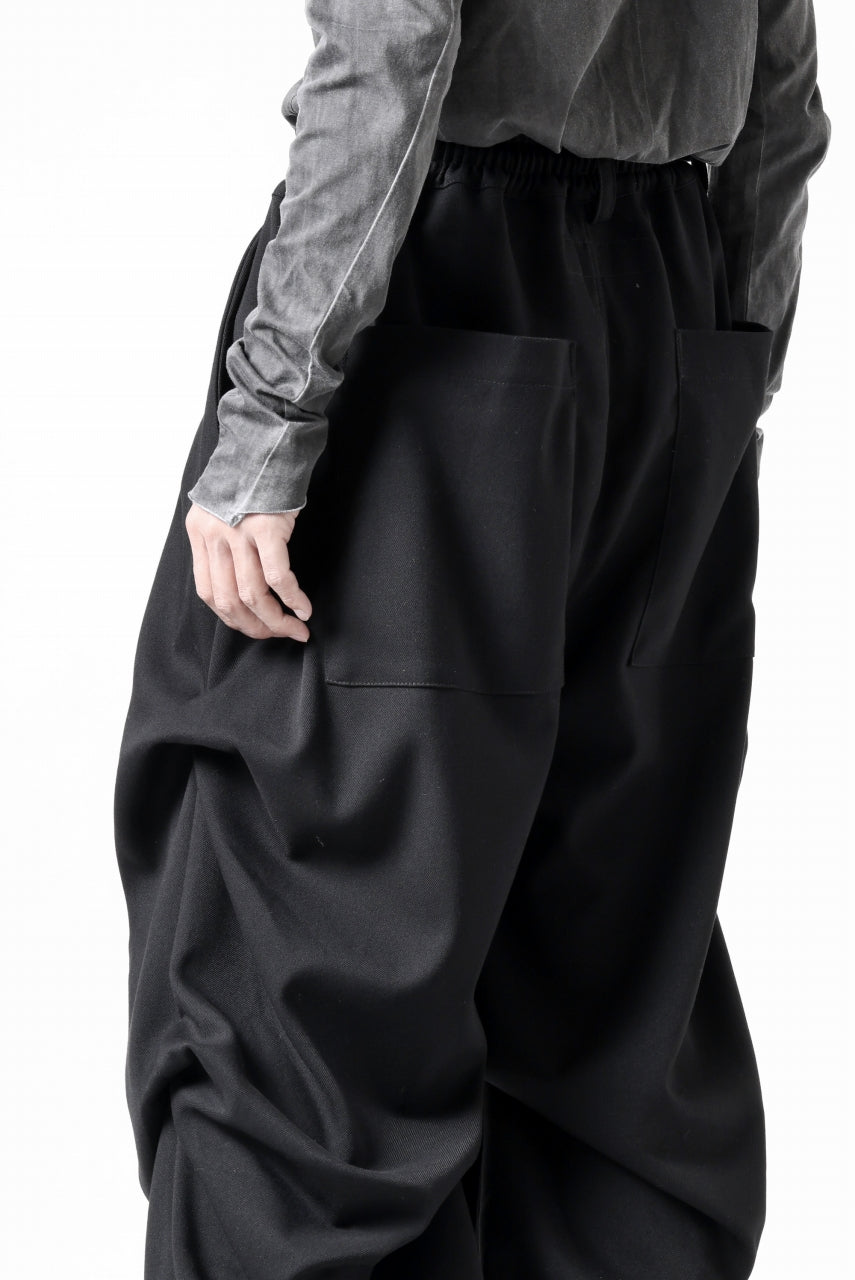 Load image into Gallery viewer, A.F ARTEFACT EXTREME WIDE BAGGY PANTS / SERGE TWILL (BLACK)