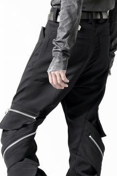 画像をギャラリービューアに読み込む, A.F ARTEFACT CARGO FLARE BAGGY PANTS / LUXE-TWILL (BLACK)