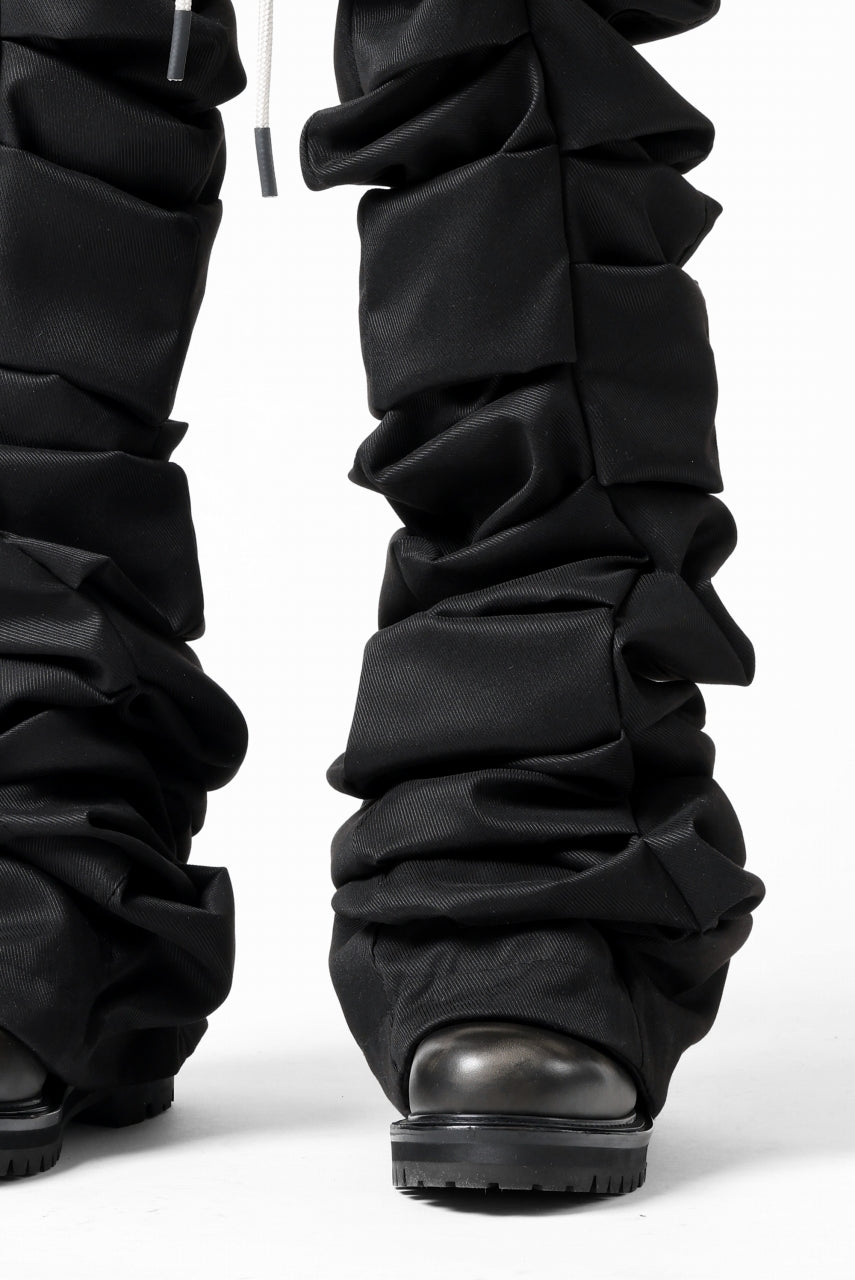 A.F ARTEFACT MONSTER TUCK FLARE BAGGY PANTS / LUX PES TWILL (BLACK)