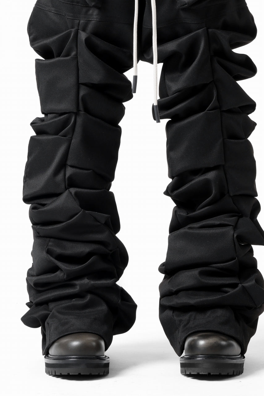 A.F ARTEFACT MONSTER TUCK FLARE BAGGY PANTS / LUX PES TWILL (BLACK)