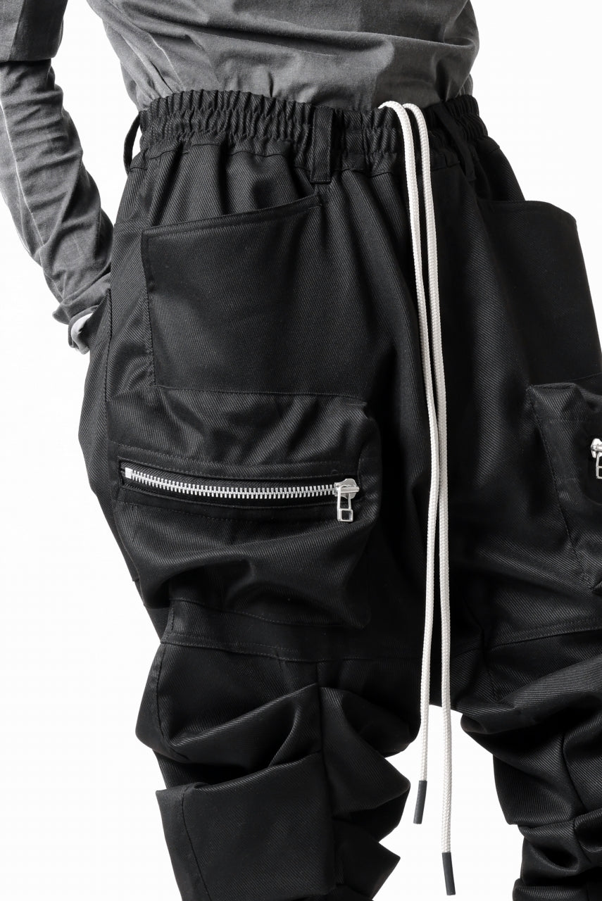 A.F ARTEFACT MONSTER TUCK FLARE BAGGY PANTS / LUX PES TWILL (BLACK)