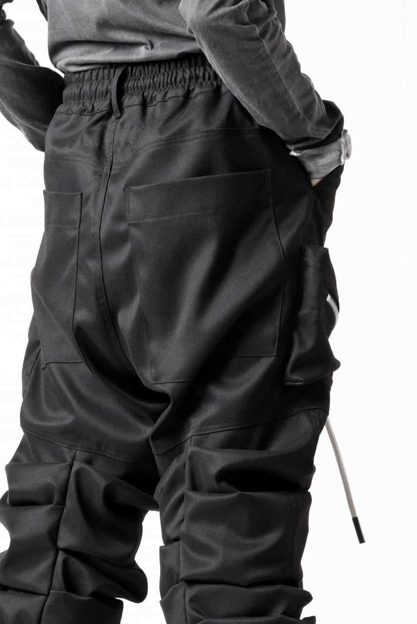 A.F ARTEFACT MONSTER TUCK FLARE BAGGY PANTS / LUX PES TWILL (BLACK)