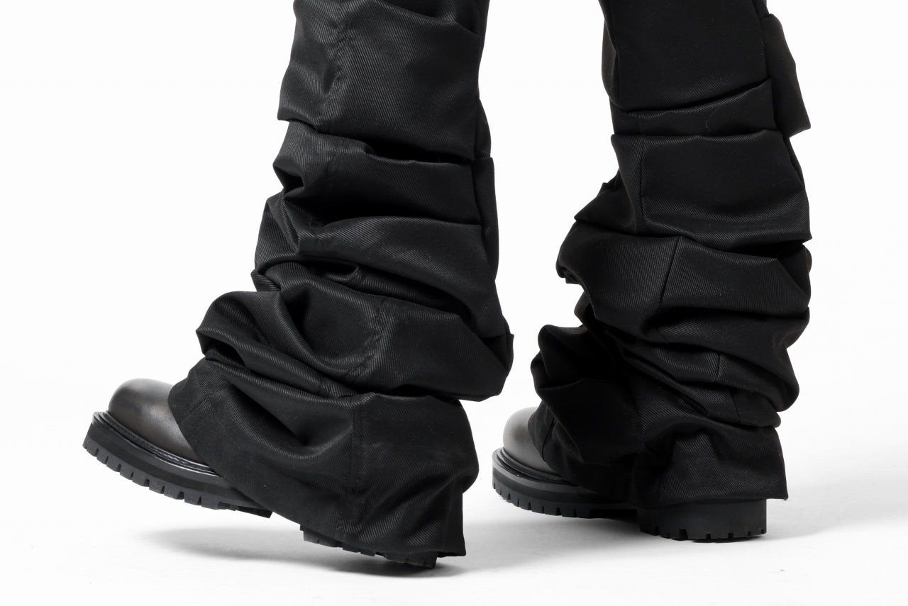 A.F ARTEFACT MONSTER TUCK FLARE BAGGY PANTS / LUX PES TWILL (BLACK)