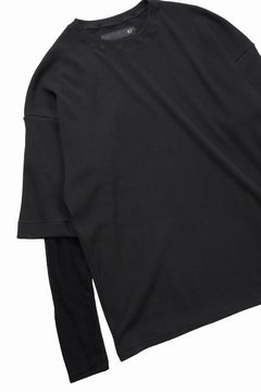画像をギャラリービューアに読み込む, A.F ARTEFACT LAYERED CREW NECK TOP / WAFFLE KNIT JERSEY (BLACK)
