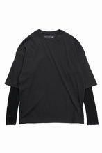 画像をギャラリービューアに読み込む, A.F ARTEFACT LAYERED CREW NECK TOP / WAFFLE KNIT JERSEY (BLACK)