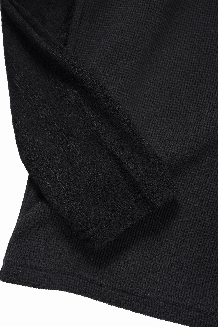 画像をギャラリービューアに読み込む, A.F ARTEFACT LAYERED CREW NECK TOP / WAFFLE KNIT JERSEY (BLACK)