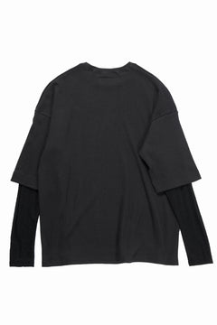 画像をギャラリービューアに読み込む, A.F ARTEFACT LAYERED CREW NECK TOP / WAFFLE KNIT JERSEY (BLACK)
