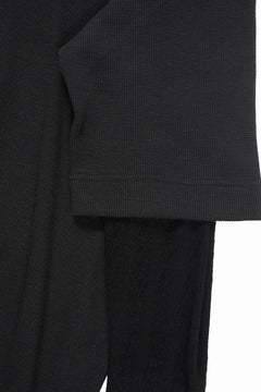 画像をギャラリービューアに読み込む, A.F ARTEFACT LAYERED CREW NECK TOP / WAFFLE KNIT JERSEY (BLACK)