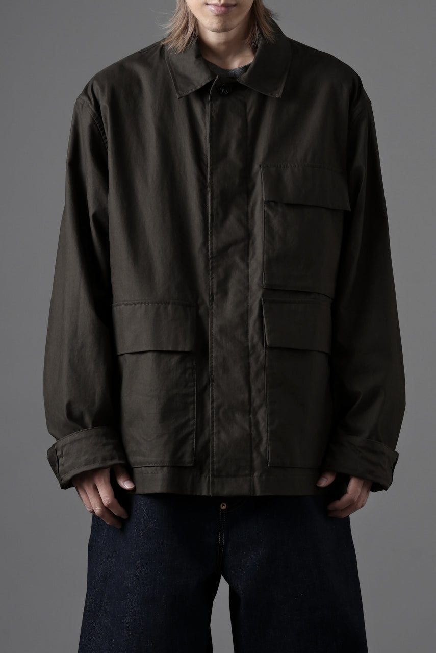 Ten c MIDLAYER FIELD JACKET / PIECE DYED CONYPE MICRO-FIBER (DARK OLIVE)