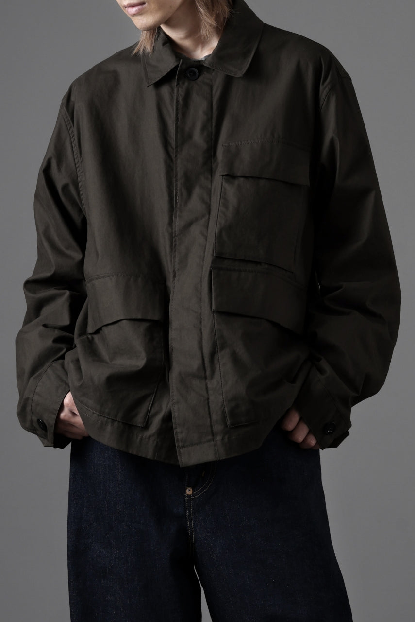 Ten c MIDLAYER FIELD JACKET / PIECE DYED CONYPE MICRO-FIBER (DARK OLIVE)