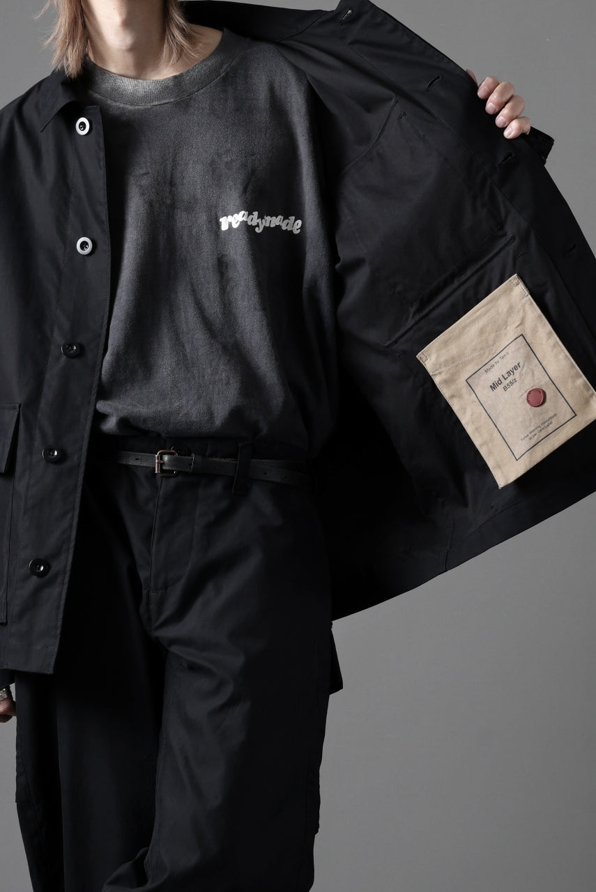 画像をギャラリービューアに読み込む, Ten c MIDLAYER FIELD JACKET / PIECE DYED CONYPE MICRO-FIBER (BLACK)